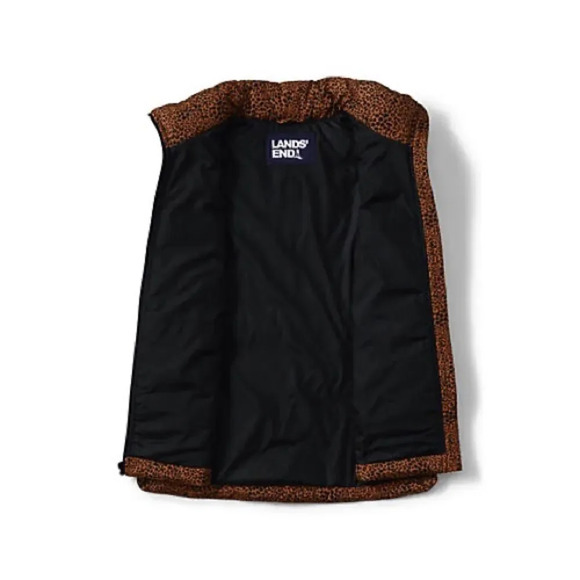 Lands’End Puffer Vest leopard Print - Picture 6 of 15